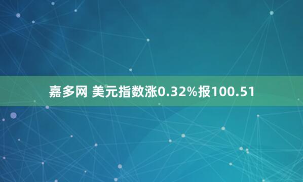嘉多网 美元指数涨0.32%报100.51