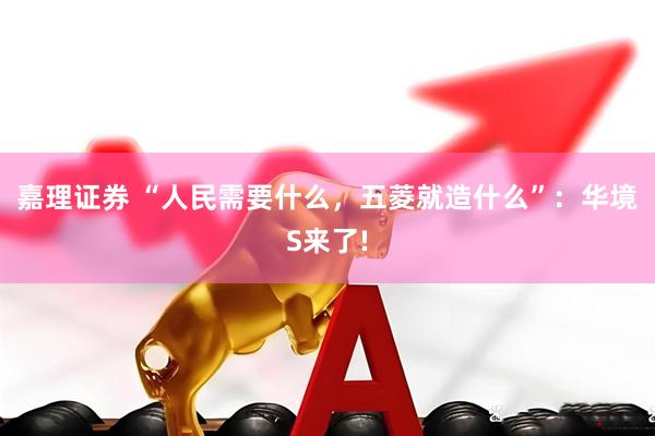 嘉理证券 “人民需要什么，五菱就造什么”：华境S来了!